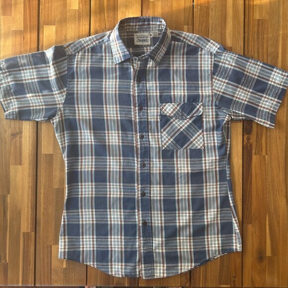 90s VTG Levi's Plaid Short Sleeved Button-up - Picture 1 of 4